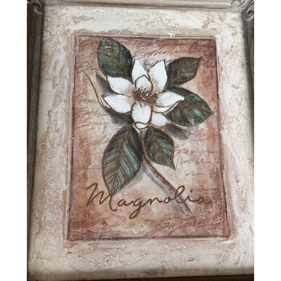 Set of 2 Magnolia Floral Print Home Interiors Framed Wall Art Decor 10 x 12.5" - Picture 4 of 10